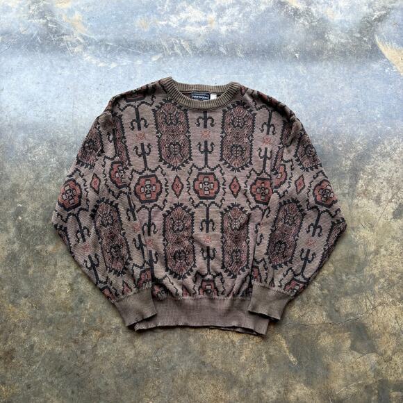Vintage Peter England USA Made Pattern Knit Sweater - Picture 1 of 4